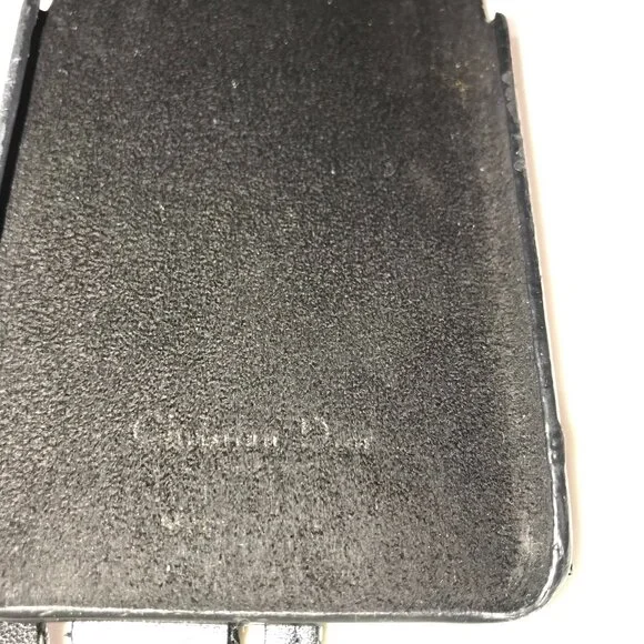 Christian Dior Cannage Black Leather iPhone X XS Cellphone Case /1D2386